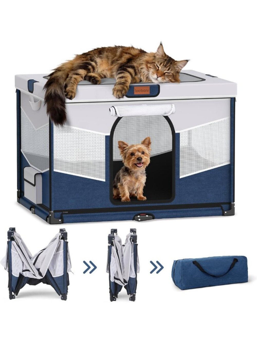 Foldable Portable Small Dog Playpen 32"x24"x22" - Ideal for Indoor & Outdoor Use